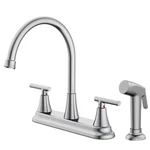 Hurran 2-HANDLE Kitchen Faucet With Pull-out Side Sprayer, 8 Inch High Nickel. Fixed Price $86.93.