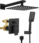 Himk Shower System, 10" Rain Head Handheld Set, Matte Black. Fixed Price $125.00.