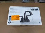 Kohler 4" Centerset Bathroom Faucet 2-HANDLE High Arc Transitional Matte Black. Fixed Price $109.99.