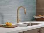 Delta 9159-CZ-DST Trinsic, Pull Down Kitchen Faucet Champagne Bronze, Open Box. Fixed Price $477.00.