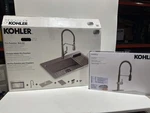 See Desc Kohler All-in-one Sink Combo With Vibrant Stainless Faucet. Fixed Price $180.39.