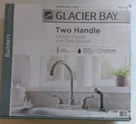 Glacier Bay Builders 2-HANDLE Standard Kitchen Faucet W/ Sprayer Stainless Steel. Fixed Price $45.00.