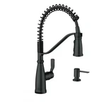 Kitchen Faucet Matte Black One Handle Pre Rinse Pull Down Moen 87886BL Nolia. Fixed Price $369.99.