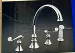 Kohler K-16109-4-CP Revival Kitchen Sink Faucet, Polished Chrome. White Spray. Fixed Price $999.99.