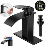 Grifos Cascada Llave 1 3 Hole Para Lavamanos Ba 8 Pulgadas Negro Moderno. Fixed Price $36.97.