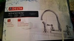 Delta Windemere Chrome 21996LF Kitchen Faucet With Side Sprayer, Damaged. Fixed Price $54.99.