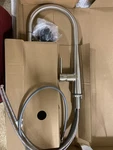 Franke FF3450 Series Pull-down Kitchen Faucet, Stainless Steel, 17-7/16". Fixed Price $307.99.