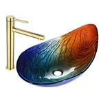 Aquaterior Bathroom Vessel Sink Tempered Glass Waterdrop Faucet Vanity Mixer Tap. Fixed Price $184.90.