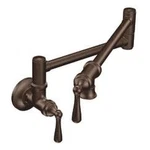 Moen S664 Traditional Pot Filler Double Handle Wall Mount Kitchen - Bronze. Fixed Price $993.03.