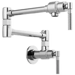 Brizo 62843LF-PN Litze Wall Mounted Pot Filler Polished Nickel Knurled Handles. Fixed Price $710.80.