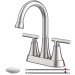 Bathroom Faucets For Sink 3 Hole, Hurran 4 Inch Brushed Nickel. Fixed Price $43.52.
