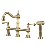 Wowow Brass Kitchen Faucet Bridge With Side Sprayer, 4 Hole 2 .... Fixed Price $318.49.