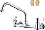 Commercial Sink Faucet With 10 Swivel Spout, 8" Center Wall Mount Kitchen. Fixed Price $118.99.