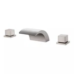 Mondawe Brushed Nickel 2-HANDLE 8-IN Widespread Low-arc Bathroom Sink Faucet-new. Fixed Price $119.00.