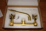 Fashion Boutique B1905-BG Double Handle Wall Mount Faucet, Brushed Gold. Fixed Price $75.00.