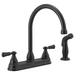 Peerless P2865LF-OB Oil Rubbed Bronze Elmhurst Two-handle Kitchen Faucet W/spray. Fixed Price $89.98.
