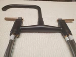 Brizo Litze 62553LF-BLGL-KNURLED Handles-square Spout Bridge Faucet-black & Gold. Fixed Price $619.00.