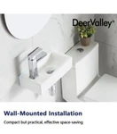 Deervalley Ceramic Wall Mount Bathroom Sink Small Rectangle Lavatory White. Fixed Price $40.00.