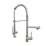 Fapully 100550N Spring Pulldown Sprayer High Gooseneck Kitchen Sink Faucet. Fixed Price $124.95.