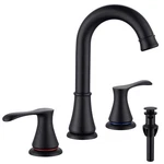 Widespread Bathroom 8" Sink Faucet 2 Handle 3 Hole Basin Mixer Taps Black. Fixed Price $60.00.