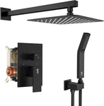 Sr Sun Rise Shower Faucet Bathroom Square Rain Head 10 Inches Matte Black. Fixed Price $69.99.