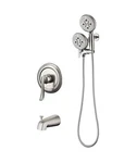 Ello&allo Single-handle 24-SPRAY Tub/shower FAUCET/5 Head Brushed Nickel. Fixed Price $92.92.