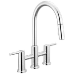 Delta Nicoli 39876LF Two Handle Pull-down Bridge Kitchen Faucet Chrome. Fixed Price $469.00.
