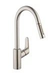 Hansgrohe 04505800 Kitchen Sink W/ Pulldown Hg Focus Higharc Steel Optik New!. Fixed Price $399.99.
