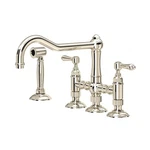 Rohl A1458LMWSPN-2 Acqui Bridge Kitchen Faucet With Side Spray Polished Nickel. Fixed Price $1568.00.