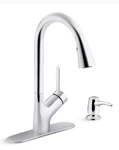 Kohler Setra Kitchen Faucet With Konnect W/ Soap Polished Chrome K-R22899-SD-CP. Fixed Price $424.75.