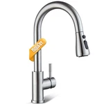 Hiqufet Kitchen Faucet With Pull Down 15.2 Inches Height, Brushed Nickel. Fixed Price $96.70.
