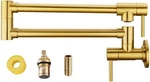 Brass Pot Filler Faucet, Wall Mount Stove Folding Kitchen/w Double Joint. Fixed Price $142.47.
