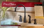 Price Pfister Kitchen Faucet Bronze Single Control, Side Spray, Soap Dispenser. Fixed Price $140.00.