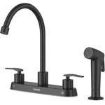Dayone Kitchen Faucet 2 Handles With Side Separate Sprayer, Matte Black.... Fixed Price $71.72.