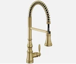 Moen Weymouth S73104BG Brushed Gold Kitchen Faucet Pre-rinse Pull Down Spring. Fixed Price $349.99.