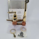 Wall Mount 2 Hole Faucet Set Polished Brass Belle Foret VF-01-PB LH-04-PB. Fixed Price $119.95.