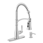 Glacier Bay Mandouri Single Handle Spring Neck Pull Down Sprayer Kitchen Faucet. Fixed Price $72.99.
