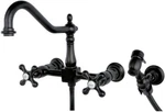 New Kingston Brass KS1245AXBS Wall Mount Bridge Kitchen Faucet W/sprayer Bronze. Fixed Price $185.00.