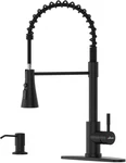 Matte Black Kitchen Faucet Pull Down Sprayer W/ Soap Dispenser High Arc. Fixed Price $59.12.