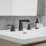 Modern Waterfall Two-handle Widespread Bathroom Faucet In Oil Rubbed Bronze. Fixed Price $139.95.