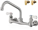 Favorpo 8" Wall Mount Faucet Spout Dual Handle Kitchen Laundry Sink. Fixed Price $36.75.