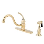 Kingston Brass Georgian Single Handle 8" Kitchen Faucet Without Sprayer. Fixed Price $210.83.