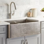 Native Trails CPK576 Farmhouse Duet Copper Kitchen Sink Brushed Nickel. Fixed Price $4892.25.
