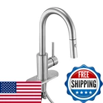 Vevor Single Handle Sink Faucet Brushed Nickel Kitchen Pull Down Sprayer. Fixed Price $77.43.