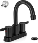 4 Inch 2 Handle Centerset Matte Black Lead-free Modern Bathroom Faucet, 360 Swiv. Fixed Price $40.92.
