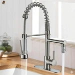 Kitchen Sink Faucet Stainless Steel Single Handle Pull Down Sprayer Swivel Mixer. Fixed Price $43.98.