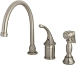 Kingston Brass KB3818GLBS Georgian Kitchen Faucet With Sprayer, 8-3/4-INCH. Fixed Price $178.49.