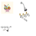 Three-handle, One-spray Bathtub Shower Faucet Set 5 Chrome Finish. Fixed Price $96.99.