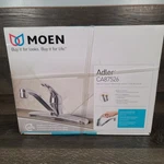 New Moen Adler Single-handle Low Arc Standard Kitchen Faucet Chrome CA87526. Fixed Price $69.95.