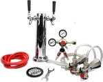 Double Faucet Tower Beer Kegerator Conversion Kit With Dual Gauge Regulator, No. Fixed Price $380.63.